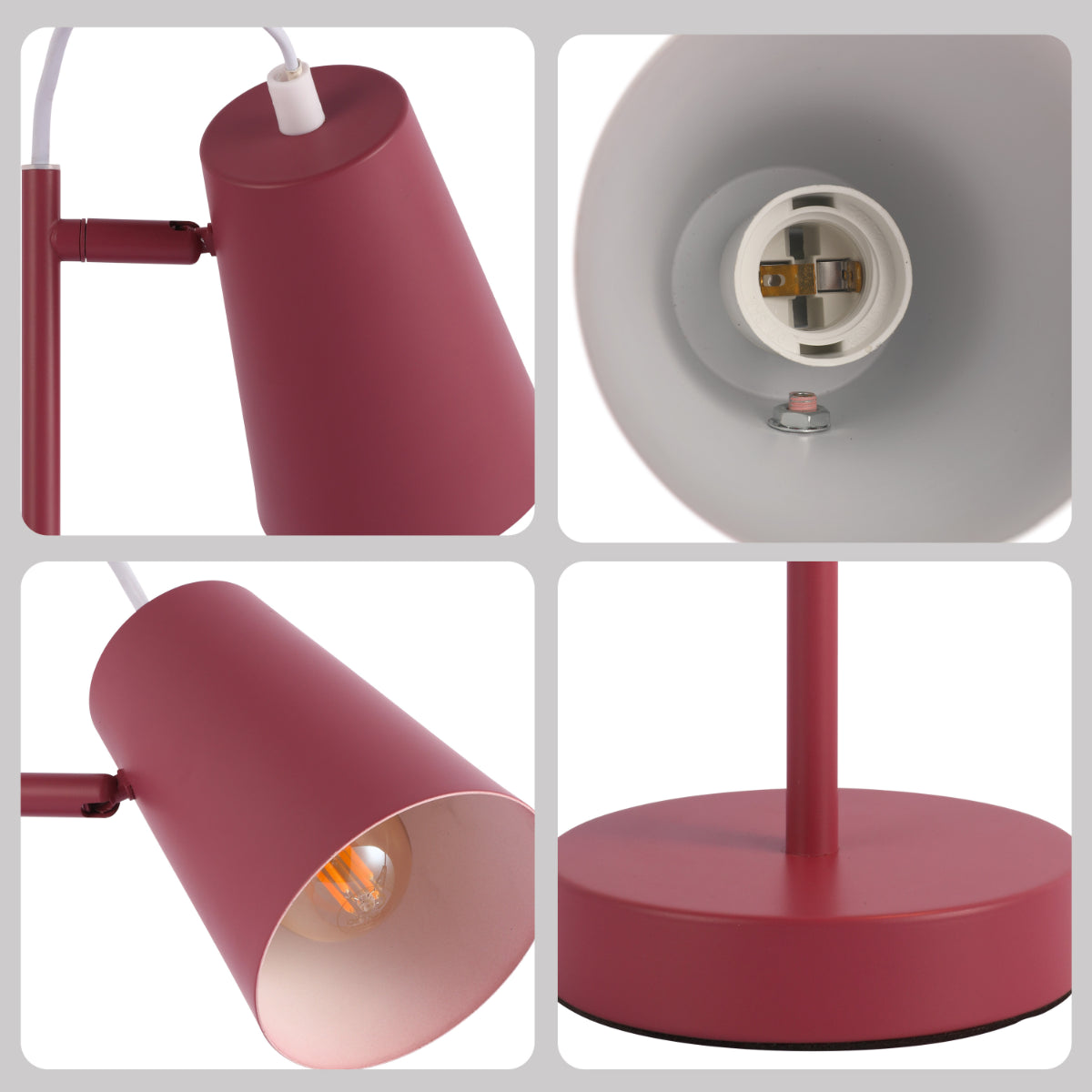 Lámpara de escritorio de corte cónico elegante, ideal para oficinas modernas, con un diseño vibrante que realza la decoración contemporánea.