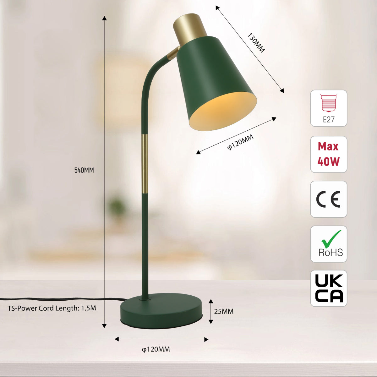 Lámpara de escritorio de diseño curvado, perfecta para oficinas modernas, que combina funcionalidad con estilo elegante y contemporáneo.