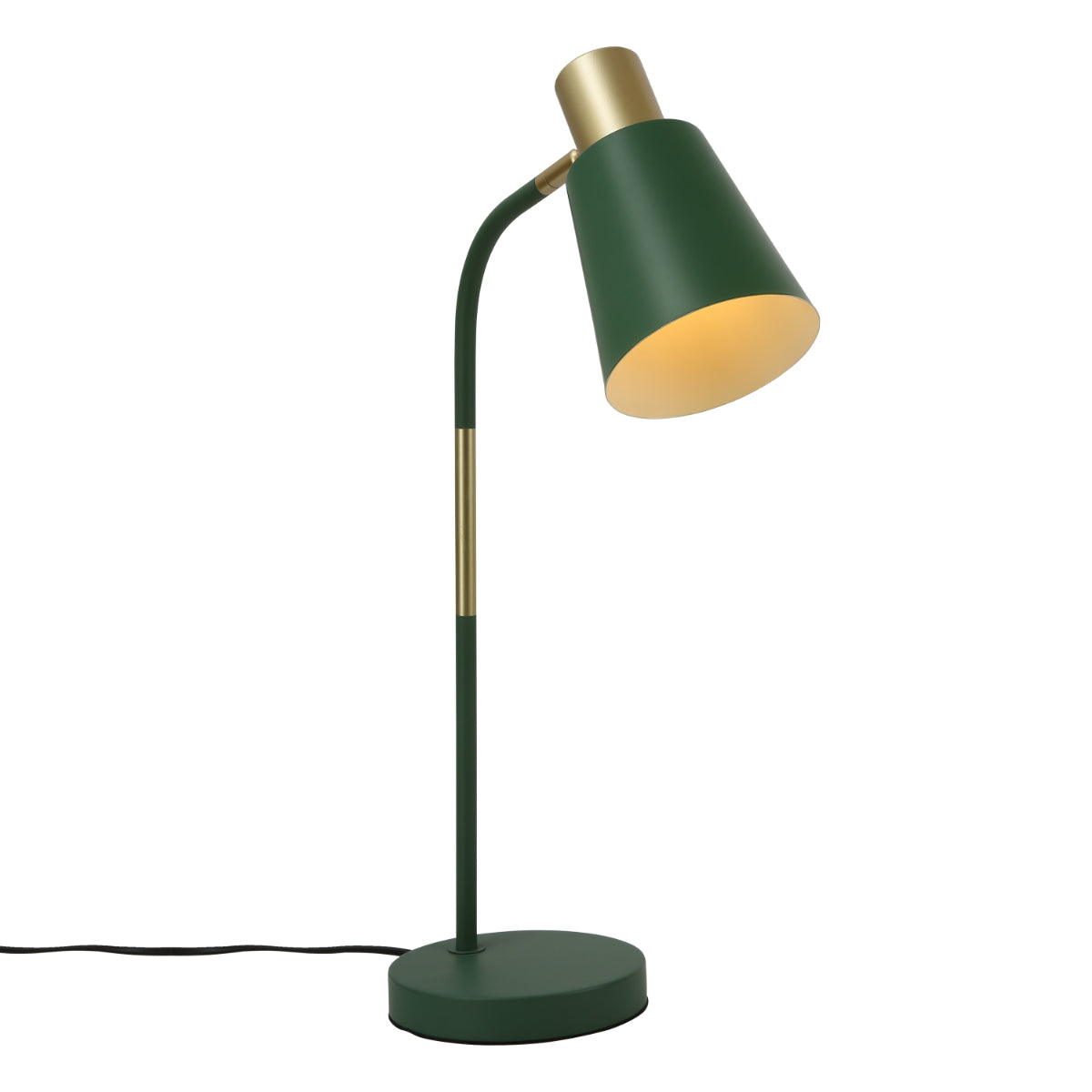 Lámpara de mesa curva de diseño moderno, ideal para oficinas y estudios con decoración contemporánea.