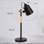 Dibujo técnico de lámpara de escritorio escandinava E27, mostrando dimensiones y detalles de instalación, ideal para oficinas modernas.