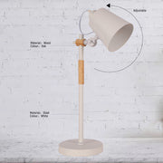 Primer plano de una lámpara de escritorio escandinava E27, perfecta para oficinas modernas y decoraciones minimalistas.