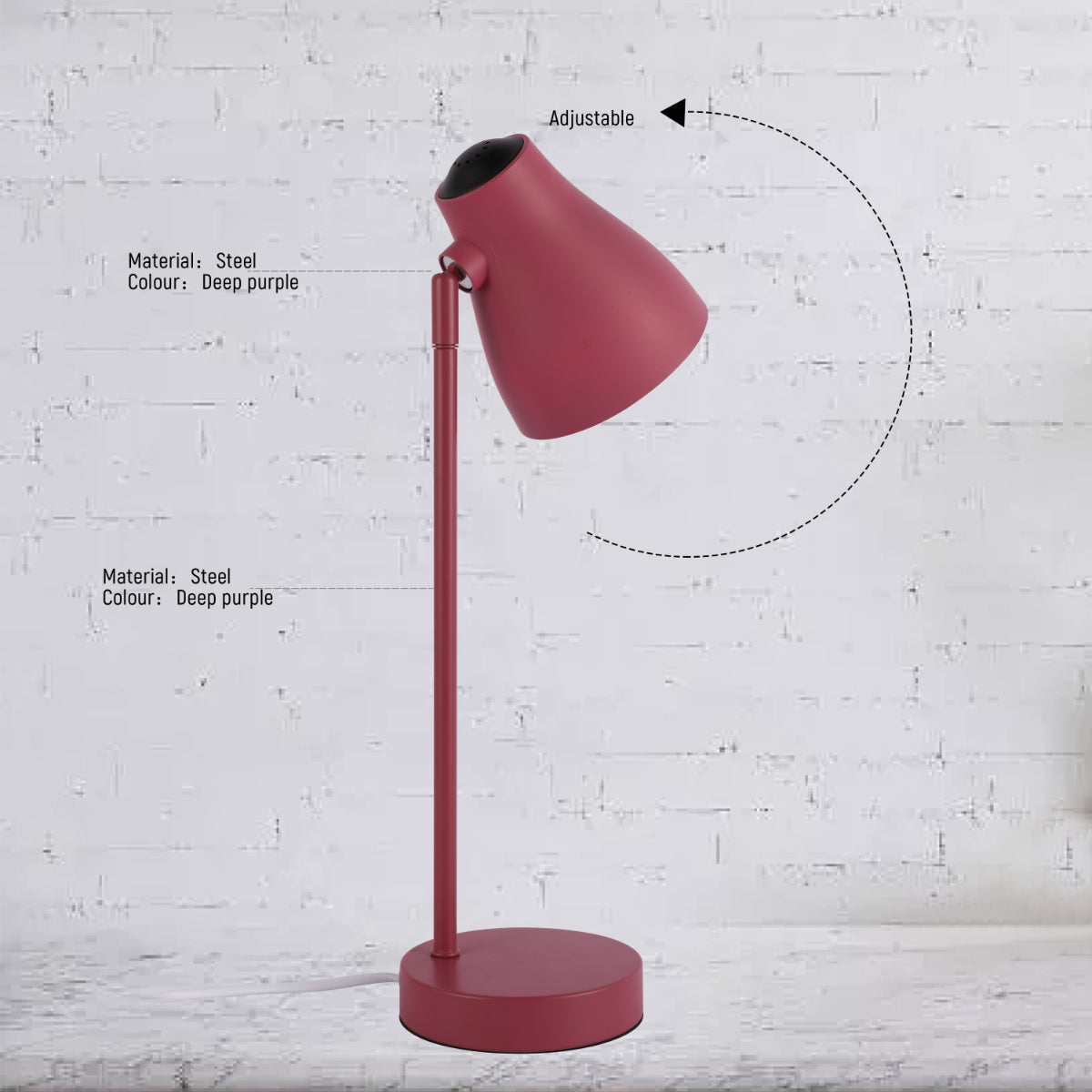 Lámpara de escritorio rotativa, ideal para oficinas modernas, con diseño elegante y variedad de colores para complementar la decoración.