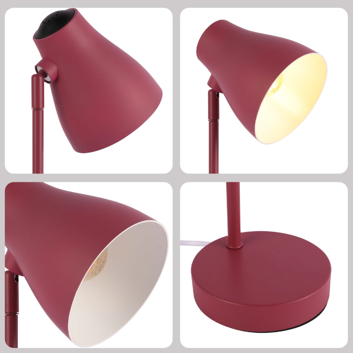 Lámpara de escritorio elegante y rotatoria, perfecta para oficinas con decoración moderna, combinando funcionalidad y estilo.