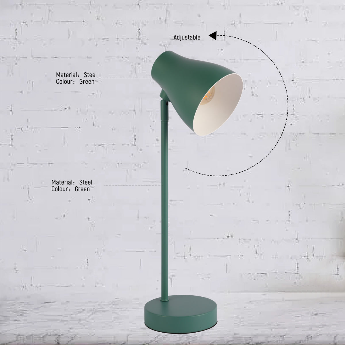 Lámpara de escritorio rotatable elegante, ideal para oficinas modernas, con diseño contemporáneo y acabados de alta calidad.