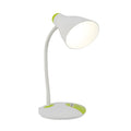Lámpara de escritorio LED con cuello de ganso ajustable, ideal para oficinas modernas y decoraciones contemporáneas.