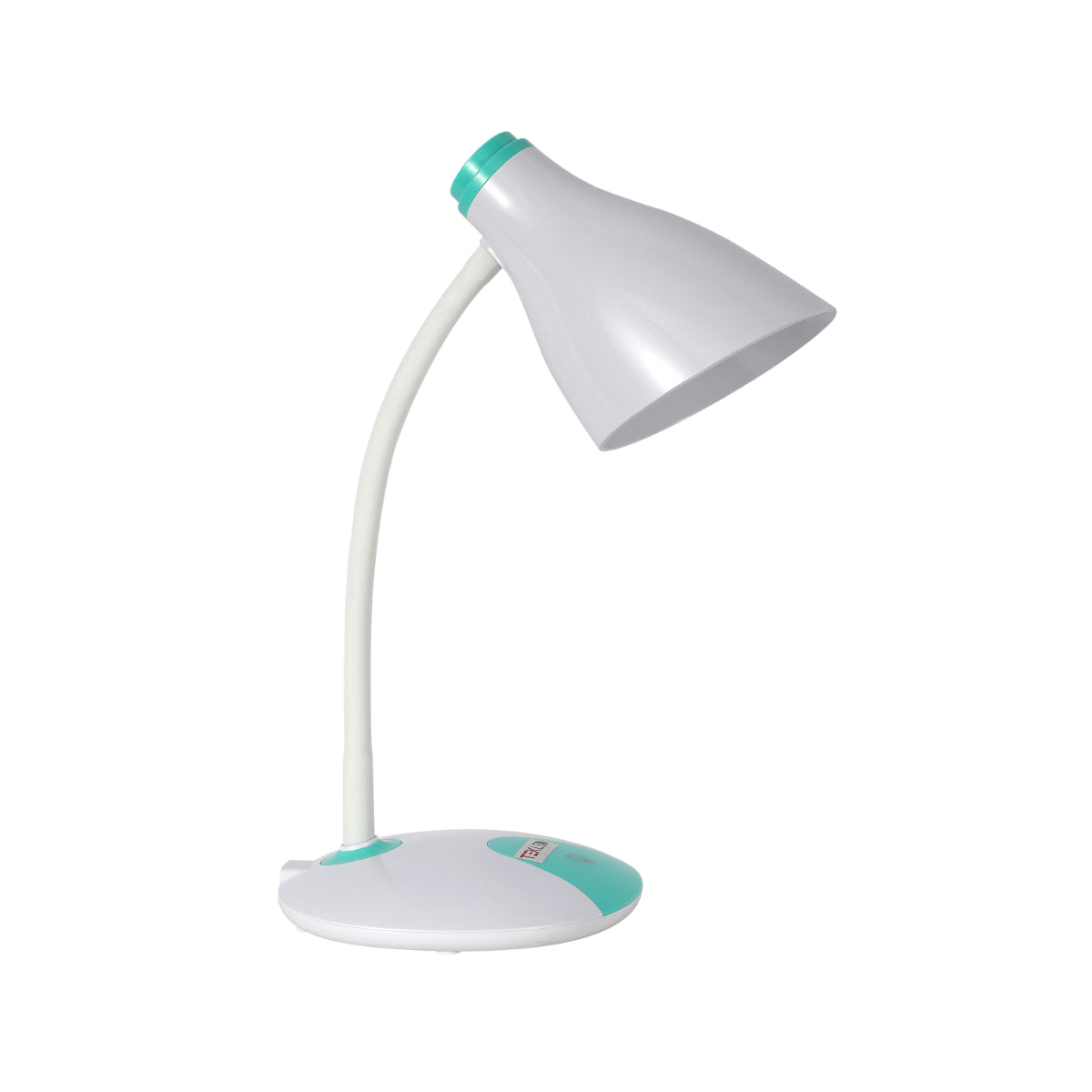 Lámpara de escritorio con diseño de cuello de ganso ajustable, ideal para oficinas modernas y espacios de trabajo minimalistas.