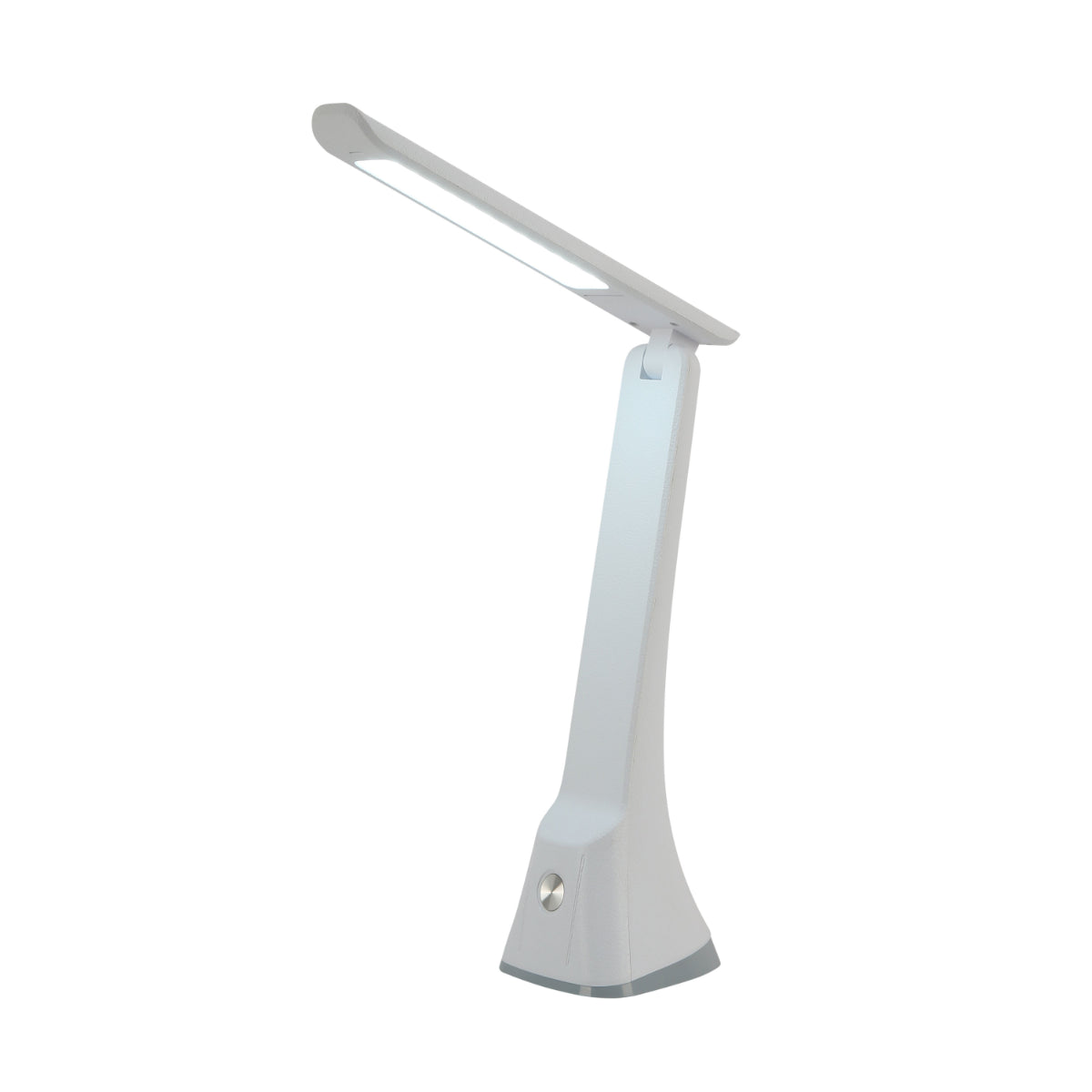 Lámpara de escritorio LED plegable con control táctil, ideal para oficinas modernas y espacios de trabajo minimalistas.