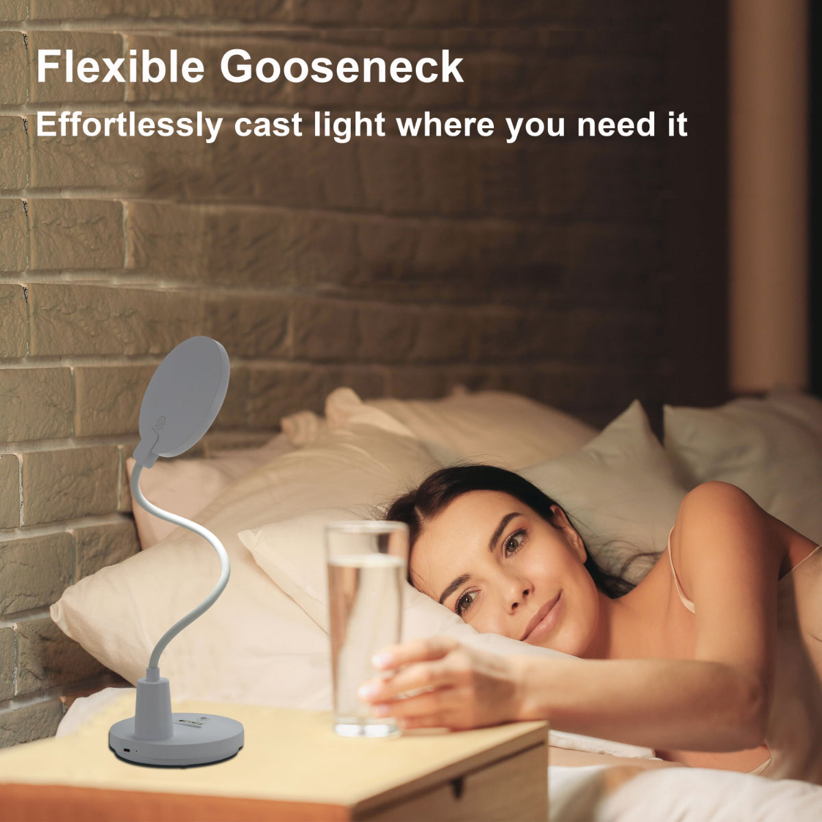 Lámpara de escritorio LED de cuello de ganso, ideal para oficinas modernas, ofreciendo iluminación versátil y diseño elegante.