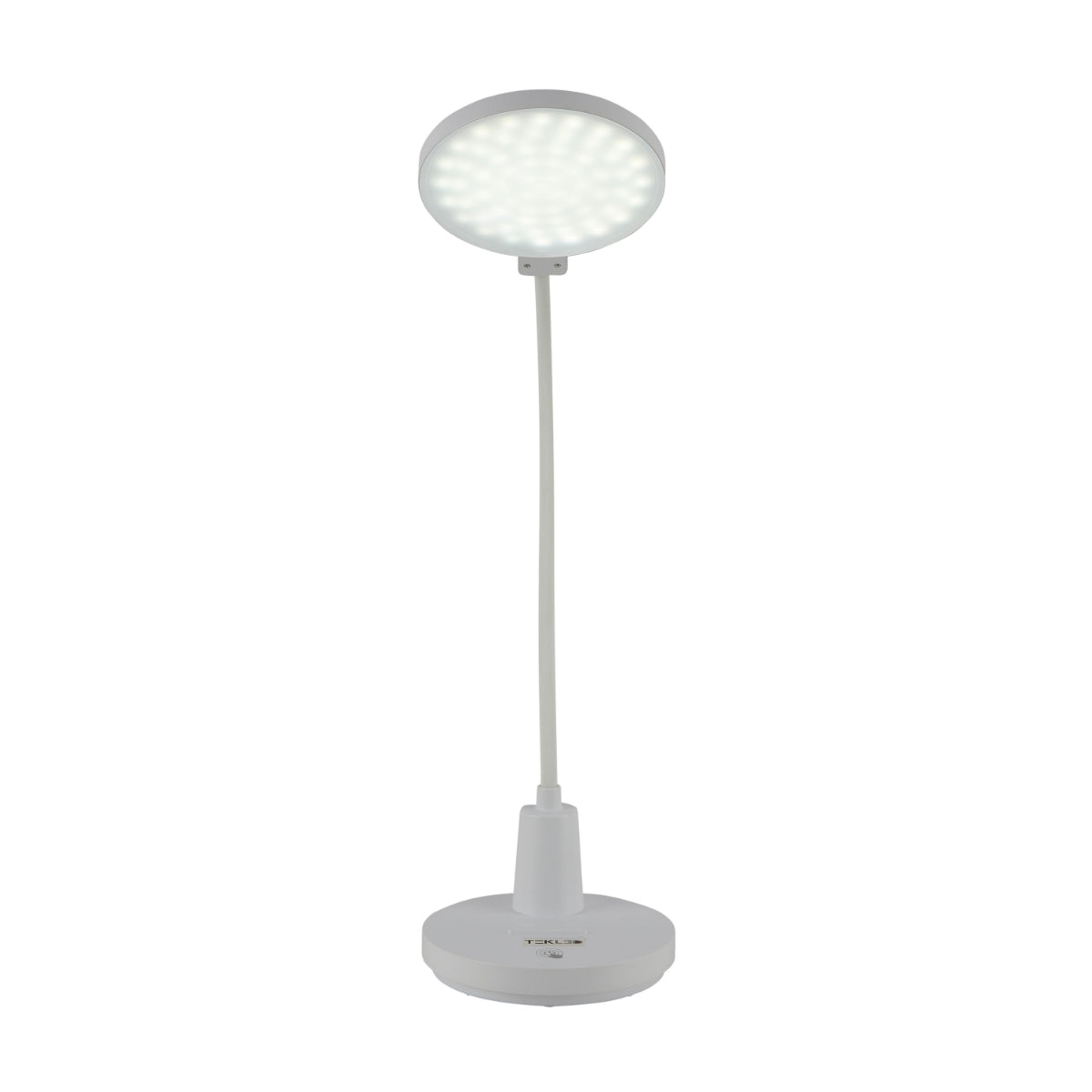 Lámpara de escritorio LED con cuello de ganso, perfecta para oficinas modernas y espacios de trabajo minimalistas.