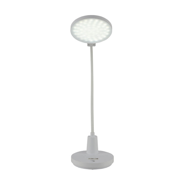 Lámpara de escritorio LED con cuello de ganso, perfecta para oficinas modernas y espacios de trabajo minimalistas.