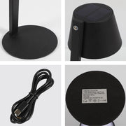 Lámpara de mesa LED solar portátil ideal para terrazas y jardines, perfecta para decoración al aire libre y ambiente acogedor.
