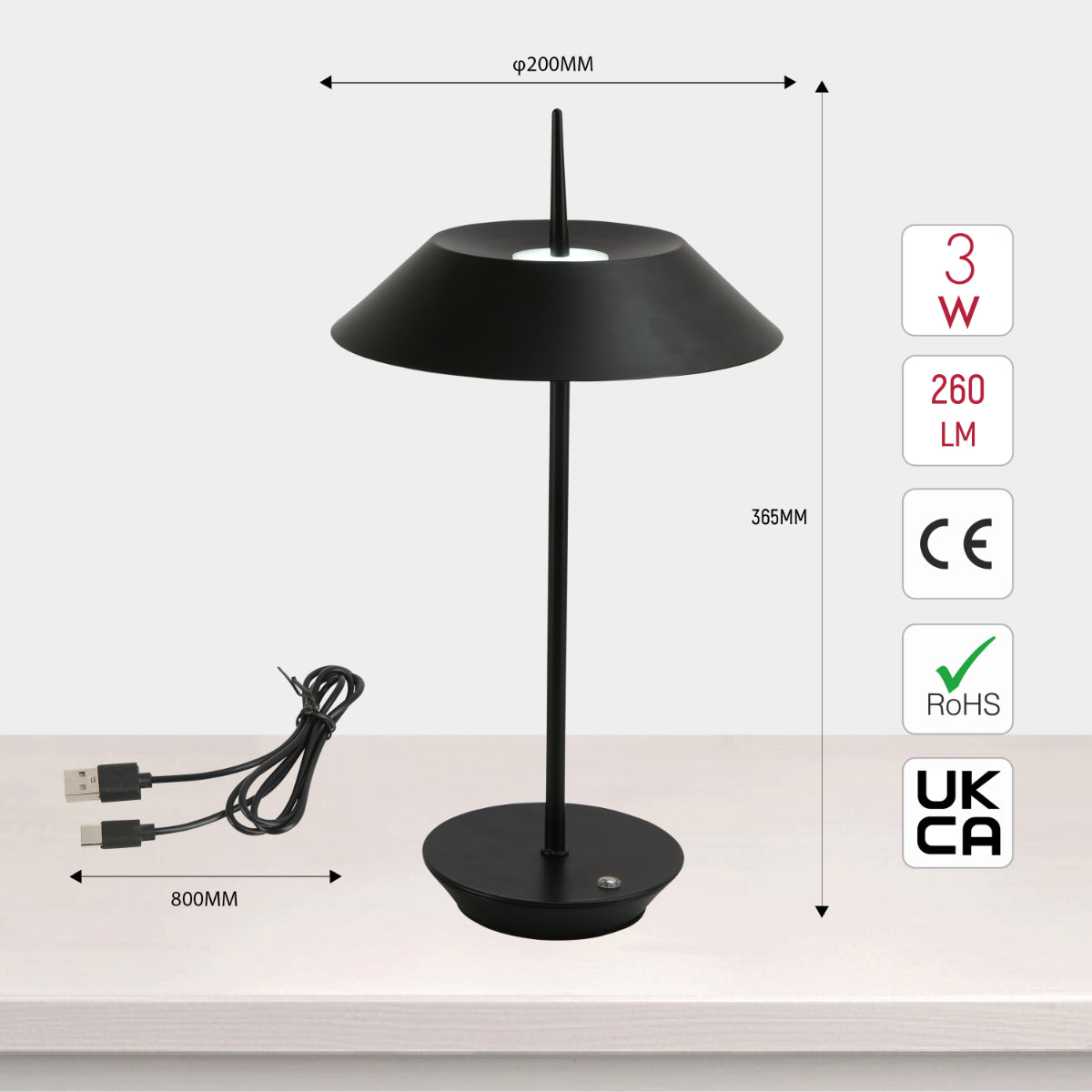 Lámpara de mesa táctil con diseño moderno, ideal para dormitorios y salas de estar con decoración contemporánea.
