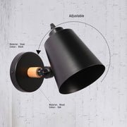 Lámpara de pared ajustable con diseño cónico moderno, ideal para oficinas o salas con decoración minimalista.