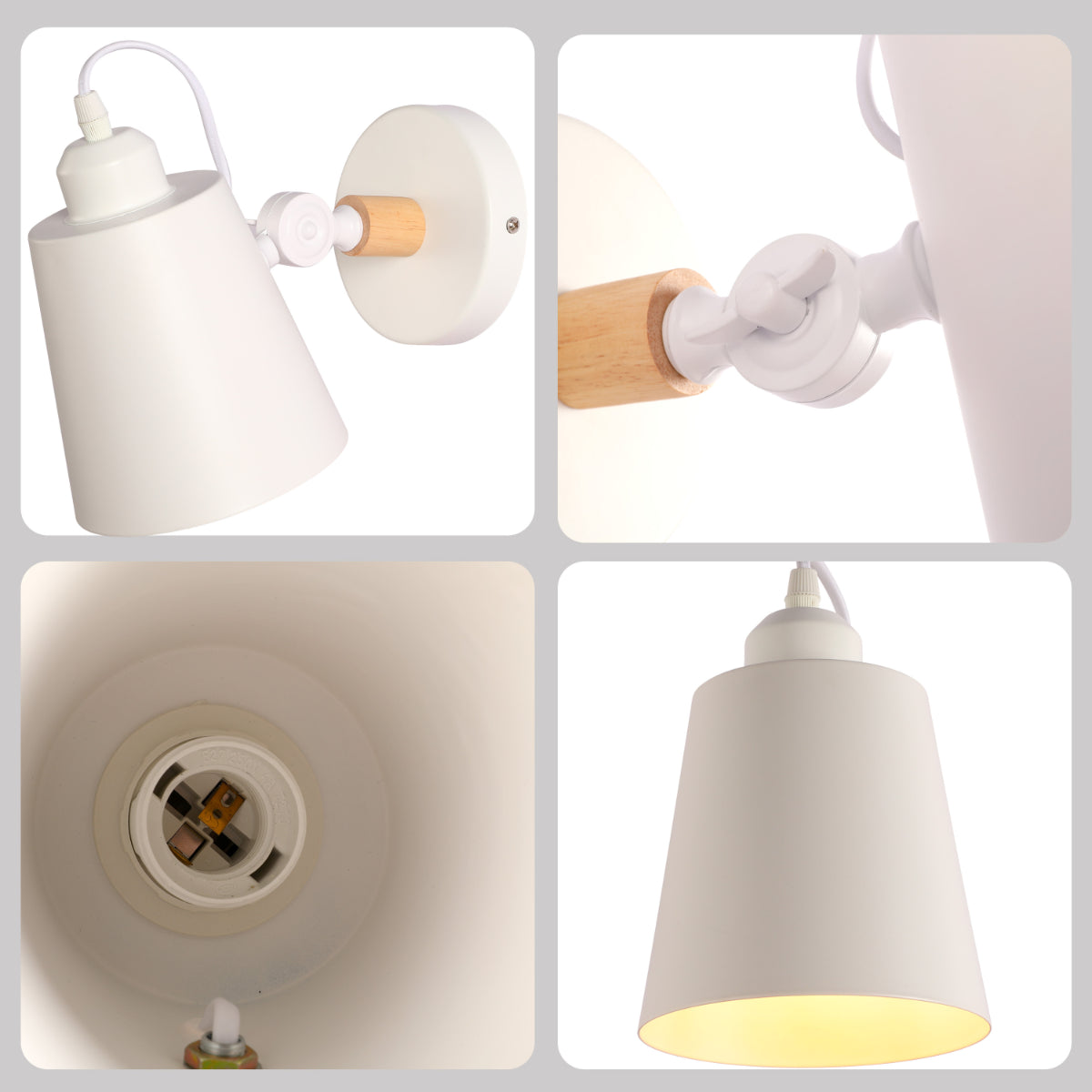 Lámpara de pared ajustable de diseño cónico moderno, ideal para oficinas o salas con decoración escandinava elegante.