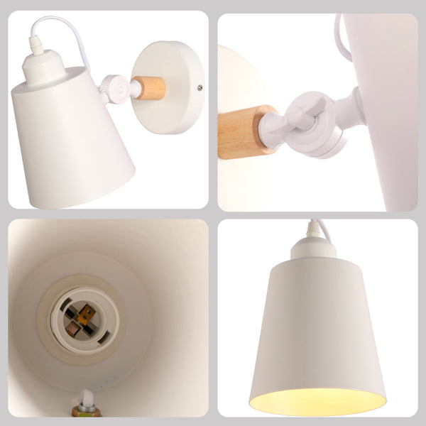 Lámpara de pared ajustable de diseño cónico moderno, ideal para oficinas o salas con decoración escandinava elegante.