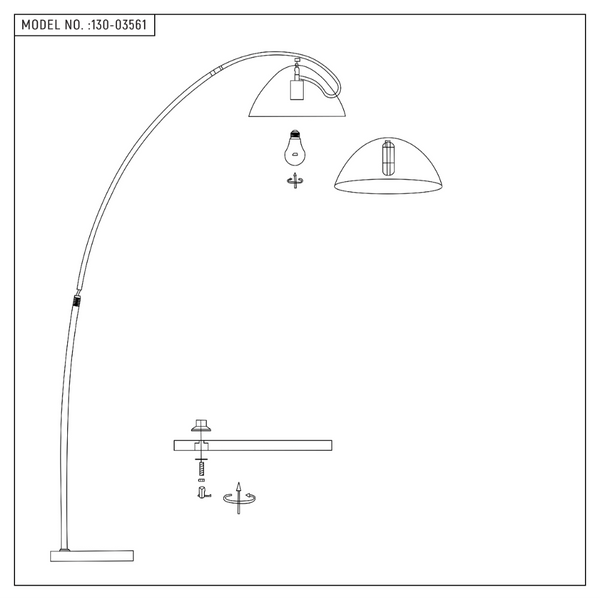 Lámpara de pie curva negra con pantalla de domo, ideal para salas modernas y elegantes, proporcionando luz suave y acogedora.