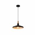 Main image of Capo Funnel Cone Flat Nordic Wood Top White or Black Designer Metal Pendant Ceiling Light E27 | TEKLED 150-18034