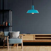 Interior application of Turquoise Metal Step Pendant Ceiling Light with E27 | TEKLED 150-18110