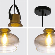 Detailed shots of Bronze Gradient Glass Dome Pendant Ceiling Light with E27 | TEKLED 150-18075