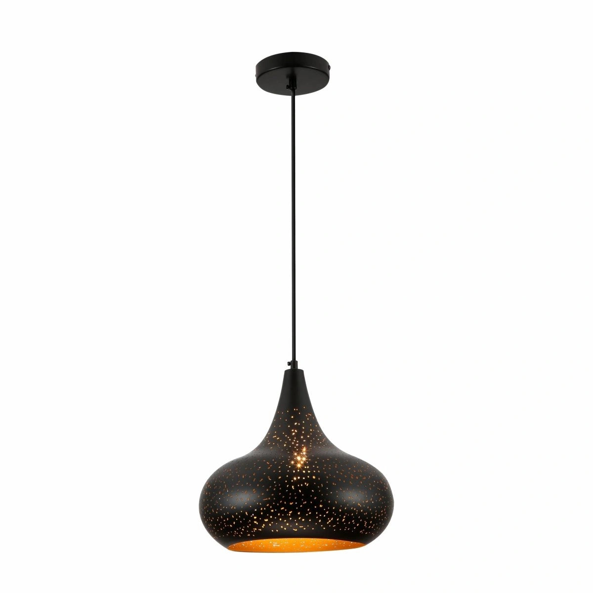 Main image of Black Gold Indian Dome Moroccan Night Milkyway Ceiling Pendant Light with E27 Fitting | TEKLED 150-18384