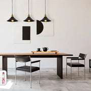 Indoor usage of Black Metal Medium Funnel Metal Ceiling Pendant Light with E27 Fitting | TEKLED 150-18360