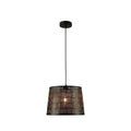 Black-golden metal frustum pendant light square pattern with e27 mian