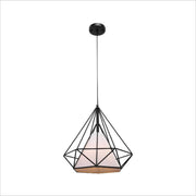 Main image of Black Wire Opal Shade Caged Funnel Pendant Ceiling Light with E27 | TEKLED 150-17746