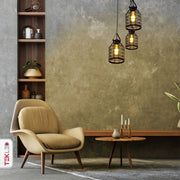 Indoor usage of Black Cage Metal Pendant Light with 3xE27 Fitting | TEKLED 156-19516