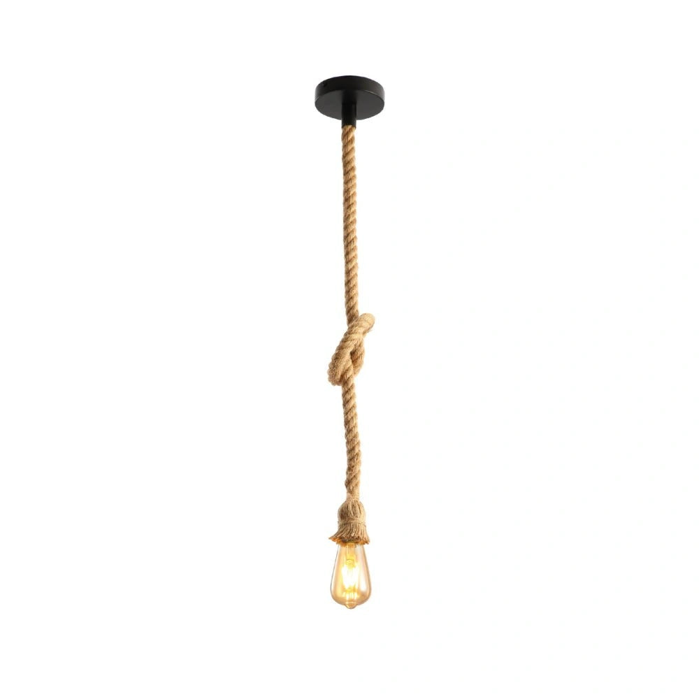 Main image of Farmhouse Rustic Hemp Rope Pendant Ceiling Light 100cm with E27 Fitting | TEKLED 159-17032