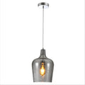 Smoky frosted glass schoolhouse pendant light l with e27 main
