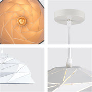 Detailed shots of White Metal Laser Cut Dome Modern Pendant Light D450 with E27 Fitting | TEKLED 150-18148
