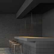 Integrated LED Modern Cylinder Pendant Ceiling Light Suspended Downlight Black - D30 mm on top of a bar stand