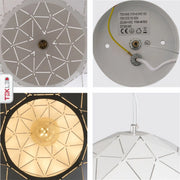 Detailed shots of White Metal Laser Cut Globe Pendant Light X Large with E27 Fitting | TEKLED 150-18254