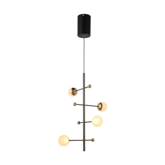 Luz de araña moderna y espaciosa en dorado, perfecta para comedores con decoración elegante y contemporánea.