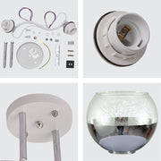 Luz de techo de vidrio cónico con espejo parcial, ideal para salas modernas y espacios contemporáneos. Diseño elegante y funcional.