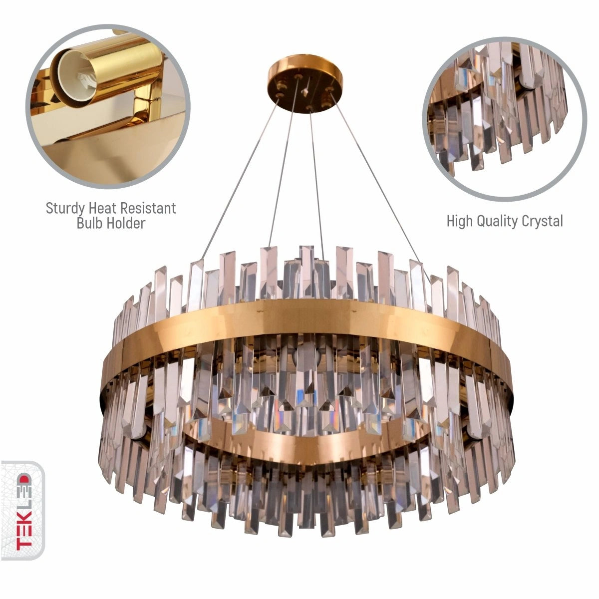 Indoor usage of Coffin Crystal Gold Metal Island Chandelier L900 with 18xE14| TEKLED 156-19562