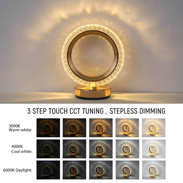 Lámpara LED en forma de anillo, ideal para espacios modernos como oficinas o salas de estar, aportando un toque minimalista y elegante.