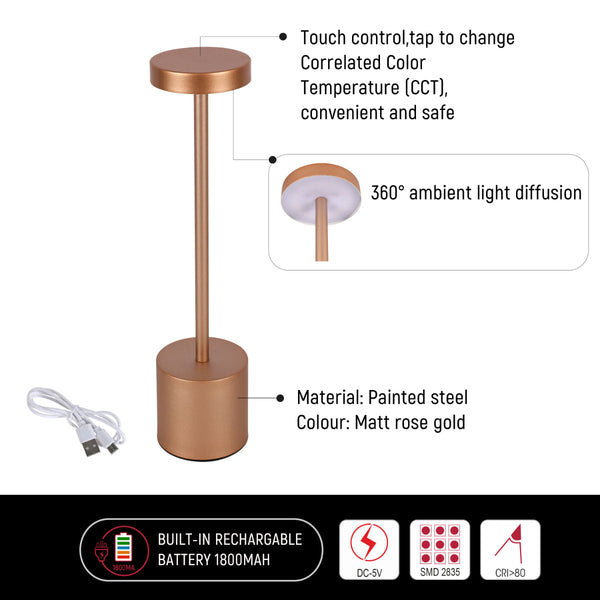 Primer plano de lámpara de columna LED portátil con control CCT, ideal para oficinas modernas y decoraciones minimalistas.