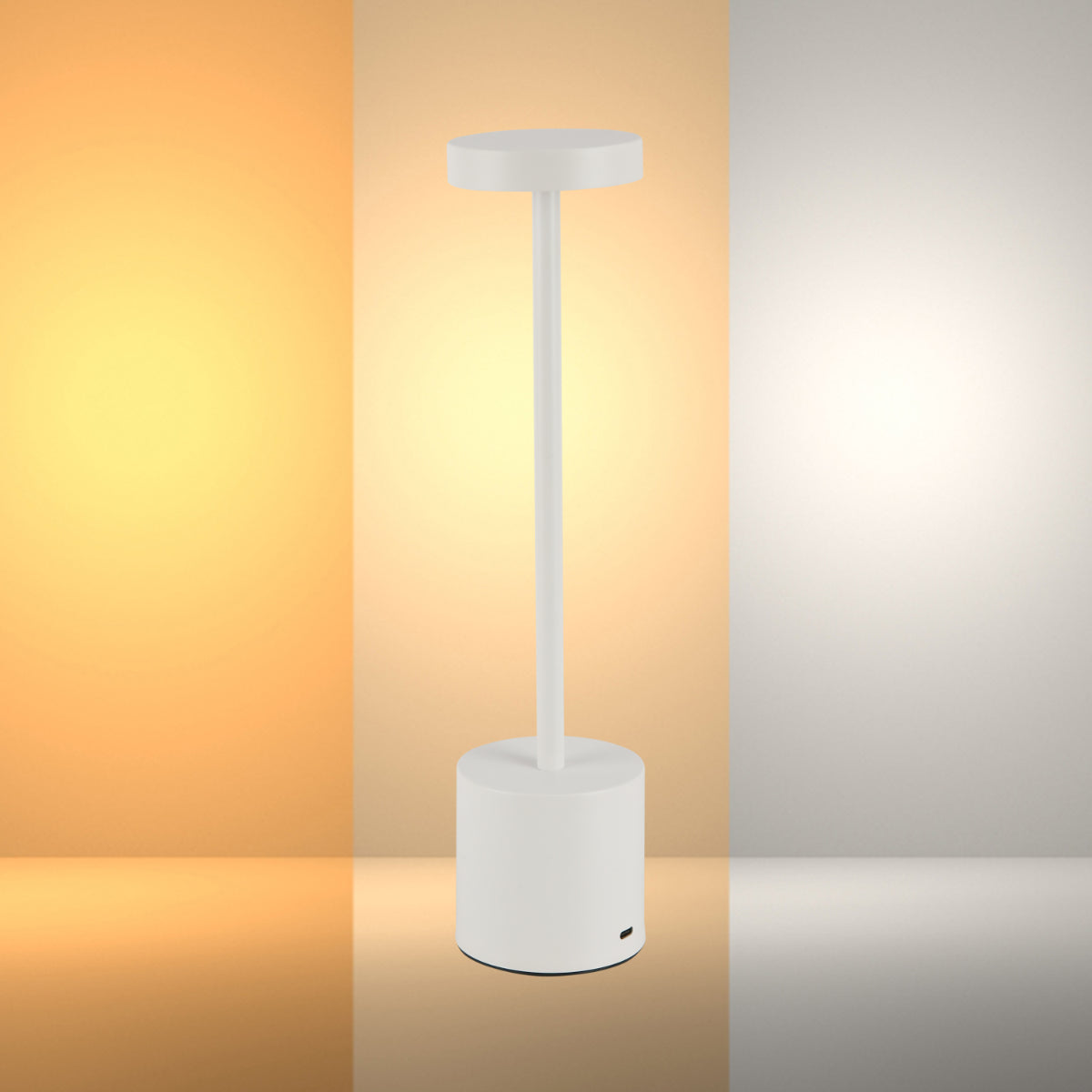 Lámpara de columna LED portátil con control CCT, perfecta para oficinas modernas y espacios contemporáneos.
