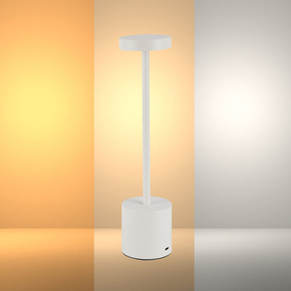 Lámpara de columna LED portátil con control CCT, perfecta para oficinas modernas y espacios contemporáneos.