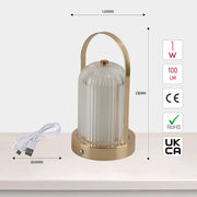 Lámpara de mesa portátil recargable, ideal para exteriores y decoraciones modernas, perfecta para iluminar terrazas y jardines.