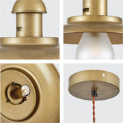 Detailed shots of Bronze Metal Opal Glass Step Pendant Ceiling Light with E14 | TEKLED 150-17105