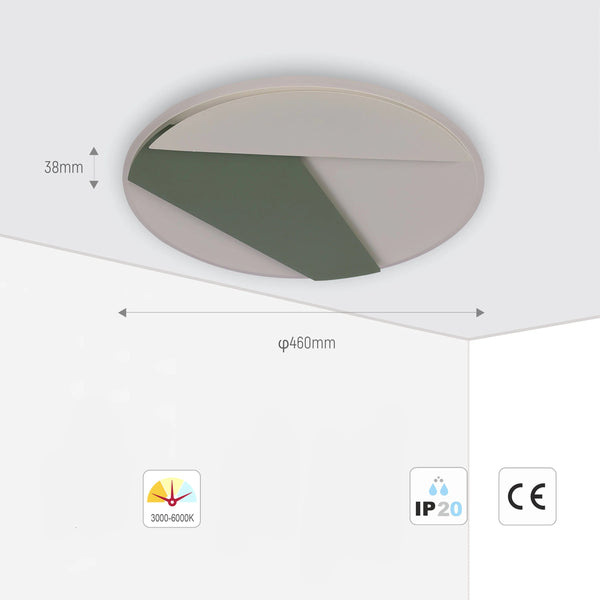 Lámpara de Techo LED en Capas con Iluminación Oculta, Montaje al Ras