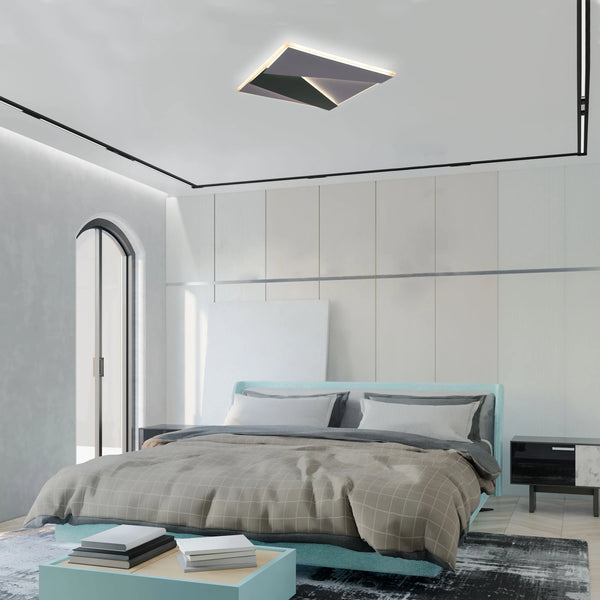Lámpara de Techo LED en Capas con Iluminación Oculta, Montaje al Ras