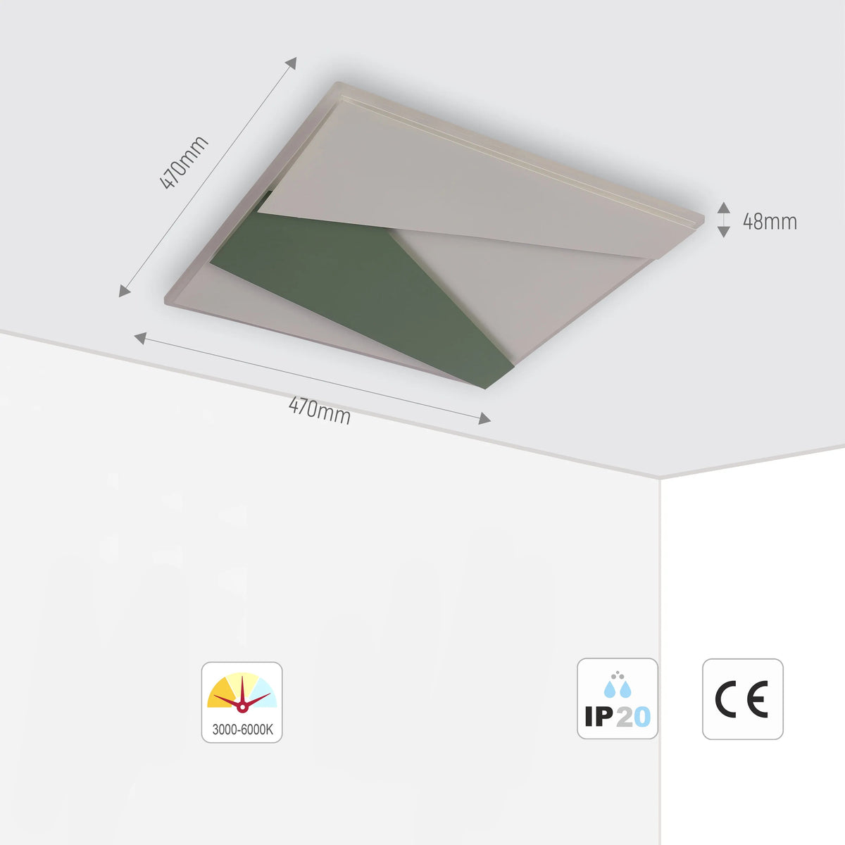 Lámpara de Techo LED en Capas con Iluminación Oculta, Montaje al Ras