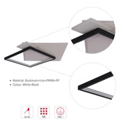Lámpara de Techo LED Cuadrada en Capas, CCT, 40W, Negro y Blanco