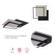 Lámpara de Techo LED Cuadrada en Capas, CCT, 40W, Negro y Blanco