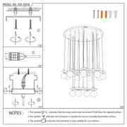 Close shot of the LED Chandelier 67028-13 Smoke Glass 13xG9+LED 3000K(TEKLED)-159-18318-159-18318