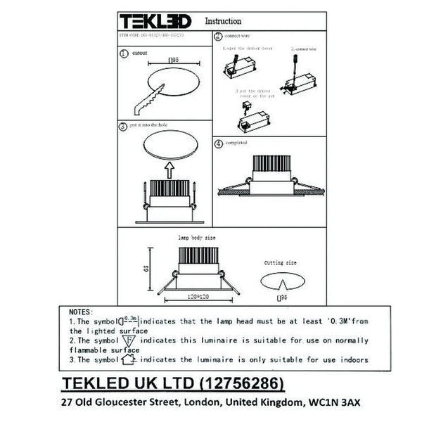 User manual for  LED OC003A 1х10W 4500K WHITE -165-153273-165-153273