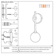 Close shot of the LED Wall Light 39308-1B Clear Glass 3000K(TEKLED)-151-20050-151-20050